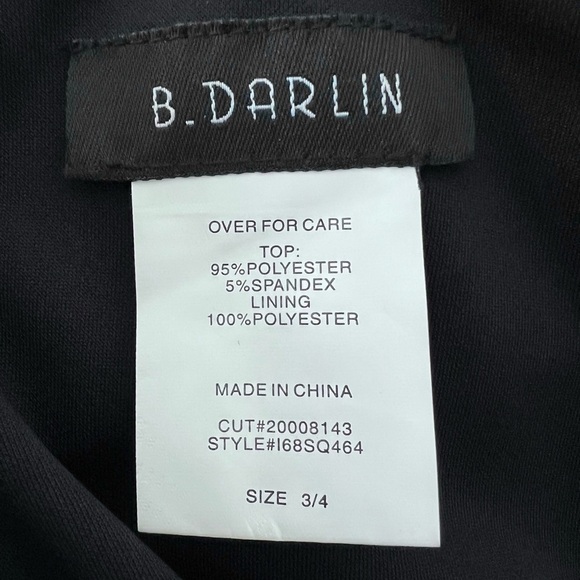 NWT B Darlin: Black Off-Shoulder Zip Back Crop Top - Picture 7 of 7